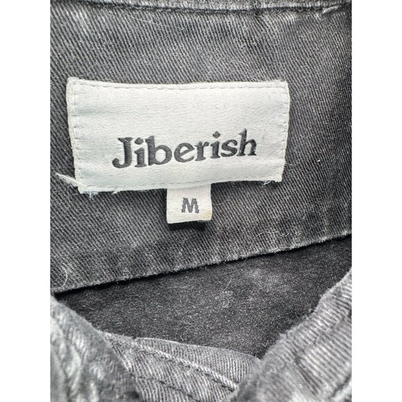 Jibberish Denver Men's Black Denim Button Up Shirt Size Medium - Picture 5 of 9